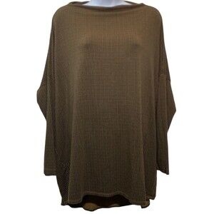 Bryn Walker Tunic Top Womens Small Dimitri Brown Black Houndstooth Oversized